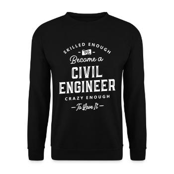 Civil Engineer Funny Job Title Profession - Unisex Sweatshirt - black - Front - Alina (178cm) & Michal (187cm)