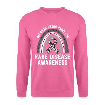 Wir tragen Zebra Print Rare Disease Awareness EDS - Unisex Pullover - Pink - Vorne