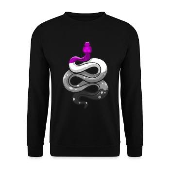 Asexual Pride Snake Ace Pride Flag Colors LGBT - Unisex Sweatshirt - black - Front - Alina (178cm) & Michal (187cm)