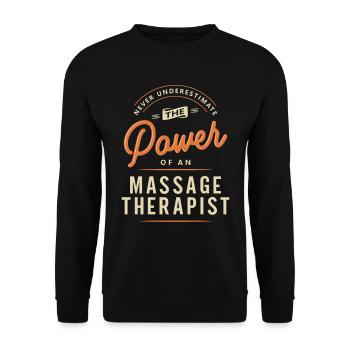 Massagetherapeut Lustige Berufsbezeichnung Beruf - Unisex Pullover - Schwarz - Vorne - Alina (178cm) & Michal (187cm)