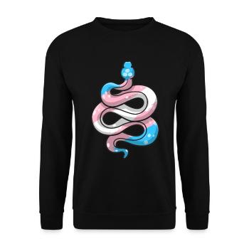 Transgenre Pride Stuff Trans Flag Serpent Reptile - Sweat-shirt Unisexe - noir - Devant - Alina (178cm) & Michal (187cm)