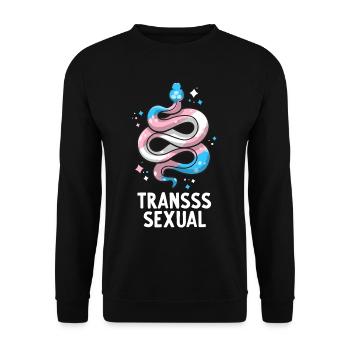 Transsexual Pride Stuff Trans Flag Colors Snake - Unisex Sweatshirt - black - Front - Alina (178cm) & Michal (187cm)