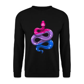 Bisexual Pride Snake Bi Pride Flag Couleurs LGBT - Sweat-shirt Unisexe - noir - Devant - Alina (178cm) & Michal (187cm)