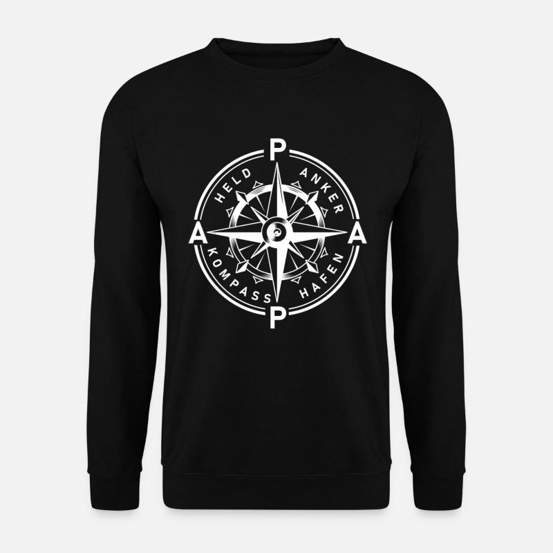 Papa Kapitän Vatertag Captain Anker Kompass Segler - Unisex Pullover - Schwarz