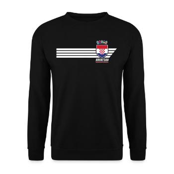Croatie Hrvatska Patriotism Football Fan Jersey - Sweat-shirt Unisexe - noir - Devant - Alina (178cm) & Michal (187cm)
