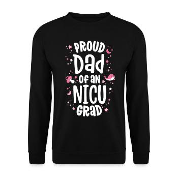 Proud Dad Of An NICU Graduate NICU Grad Father - Unisex Sweatshirt - black - Front - Alina (178cm) & Michal (187cm)