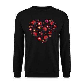 Love Ladybugs Entomology Gift Insect Heart Red - Unisex Sweatshirt - black - Front - Alina (178cm) & Michal (187cm)