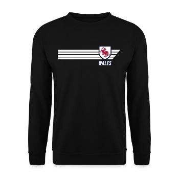 Wales Walisischer Drachen Patriot Fussball Trikot - Unisex Pullover - Schwarz - Vorne - Alina (178cm) & Michal (187cm)