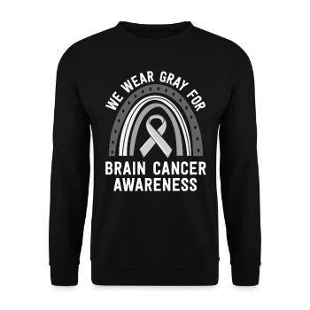 We Wear Gray Brain Cancer Awareness Matching - Unisex Sweatshirt - black - Front - Alina (178cm) & Michal (187cm)