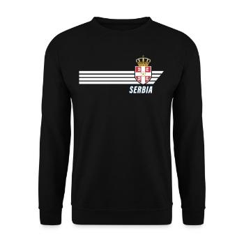 Serbia Srbija Patriotism Football Fan Jersey - Unisex Sweatshirt - black - Front - Alina (178cm) & Michal (187cm)