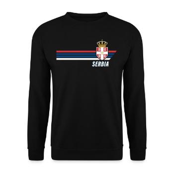 Serbie Srbija Patriotism Football Fan Jersey - Sweat-shirt Unisexe - noir - Devant - Alina (178cm) & Michal (187cm)