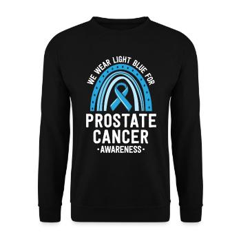 We Wear Light Blue Prostate Cancer Awareness - Unisex Sweatshirt - black - Front - Alina (178cm) & Michal (187cm)