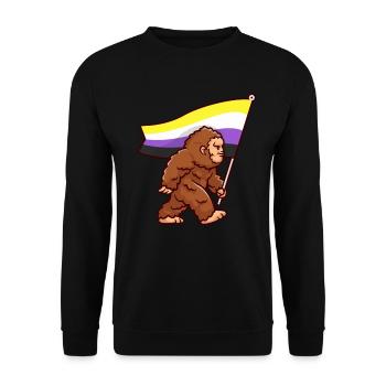 Bigfoot Gender Non-binary Pride Flag Colors - Unisex Sweatshirt - black - Front - Alina (178cm) & Michal (187cm)