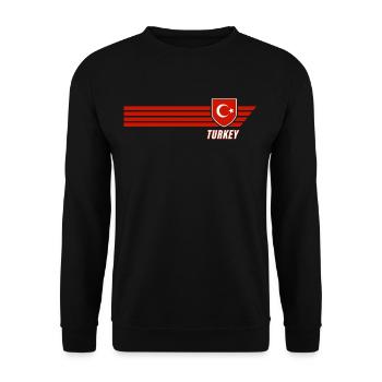 Türkei Ay-Yildizlilar Fussball Fan Trikot - Unisex Pullover - Schwarz - Vorne - Alina (178cm) & Michal (187cm)