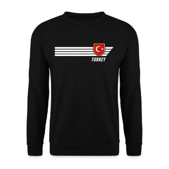 Türkei Ay-Yildizlilar Fussball Fan Trikot - Unisex Pullover - Schwarz - Vorne - Alina (178cm) & Michal (187cm)