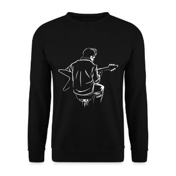 Rock Gitarre Guitar Gitarrist Rocker Geschenk - Unisex Pullover - Schwarz - Vorne - Alina (178cm) & Michal (187cm)