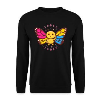 Pansexual Monarch Butterfly Insect Subtle Pan - Unisex Sweatshirt - black - Front - Alina (178cm) & Michal (187cm)