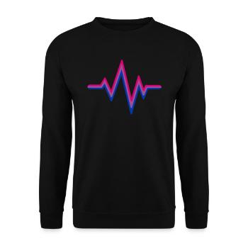 Bisexuel Heartbeat Bi Flag Couleurs LGBT Pride - Sweat-shirt Unisexe - noir - Devant - Alina (178cm) & Michal (187cm)