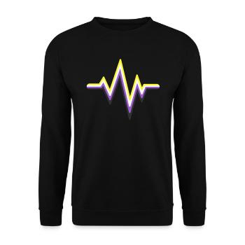 Gender Non-binary Heartbeat Non Conforming Pride - Unisex Sweatshirt - black - Front - Alina (178cm) & Michal (187cm)
