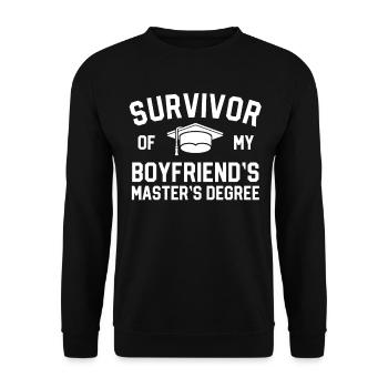 Survivor Of My Boyfriends Masters Degree - Unisex Sweatshirt - black - Front - Alina (178cm) & Michal (187cm)