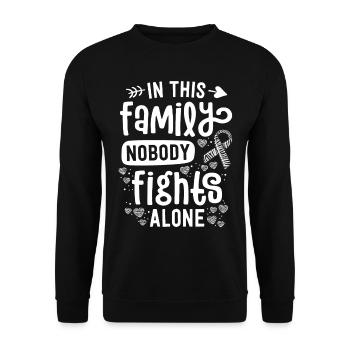In dieser Familie kämpft niemand alleine gegen seltene Krankheiten - Unisex Pullover - Schwarz - Vorne - Alina (178cm) & Michal (187cm)