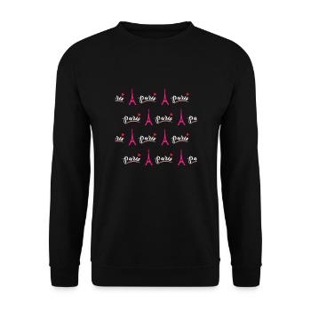 Paris France Bonjour - Sweat-shirt Unisexe - noir - Devant - Alina (178cm) & Michal (187cm)
