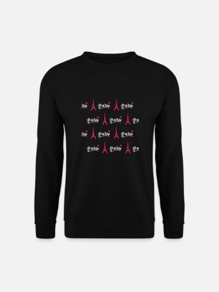 Paris Frankreich Bonjour - Unisex Pullover - Schwarz