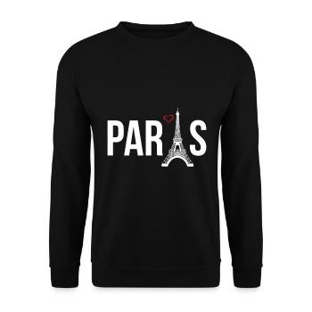 Paris Love Tour Eiffel France - Sweat-shirt Unisexe - noir - Devant - Alina (178cm) & Michal (187cm)