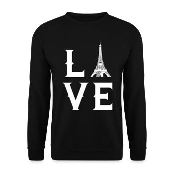 Love Tour Eiffel Français Paris France - Sweat-shirt Unisexe - noir - Devant - Alina (178cm) & Michal (187cm)