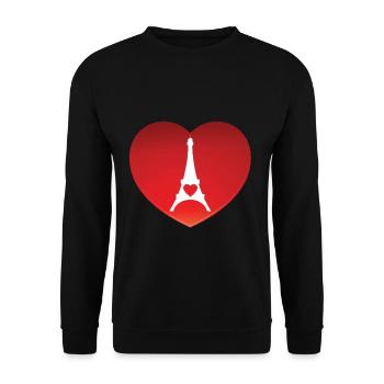 Cœur de la Tour Eiffel pour Paris France et Français - Sweat-shirt Unisexe - noir - Devant - Alina (178cm) & Michal (187cm)