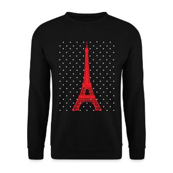 Eiffel Tower Paris French France - Unisex Sweatshirt - black - Front - Alina (178cm) & Michal (187cm)