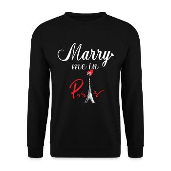 Mariage sur la Tour Eiffel à Paris France - Sweat-shirt Unisexe - noir - Devant - Alina (178cm) & Michal (187cm)
