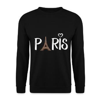 Eiffel Tower in Paris France - Unisex Sweatshirt - black - Front - Alina (178cm) & Michal (187cm)