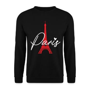 Paris Eiffelturm französisch Frankreich - Unisex Pullover - Schwarz - Vorne - Alina (178cm) & Michal (187cm)