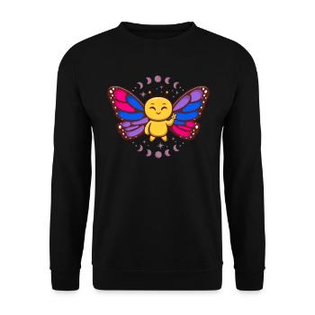 Bisexual Flag Monarch Butterfly Insect Subtle - Unisex Sweatshirt - black - Front - Alina (178cm) & Michal (187cm)