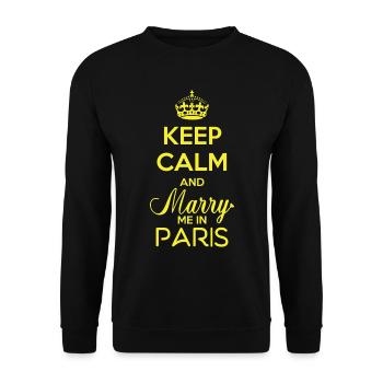 Mariage à Paris avec la Tour Eiffel - Sweat-shirt Unisexe - noir - Devant - Alina (178cm) & Michal (187cm)