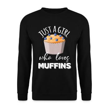 Muffin a girl loves muffins sweet pastries - Unisex Sweatshirt - black - Front - Alina (178cm) & Michal (187cm)
