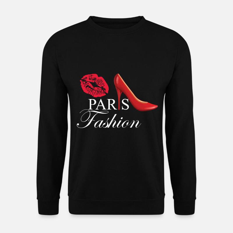 Paris Fashion Kussmund Frankreich - Unisex Pullover - Schwarz