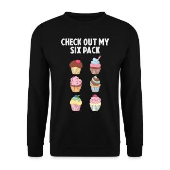 Muffin Sixpack Muffins Sweet Pastries - Unisex Sweatshirt - black - Front - Alina (178cm) & Michal (187cm)
