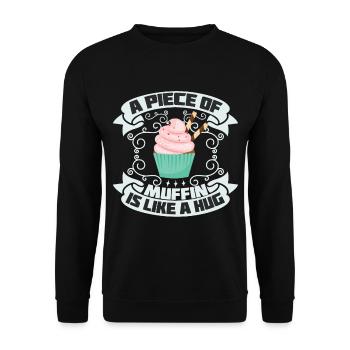Muffin ein Stück ist wie eine Umarmung - Unisex Pullover - Schwarz - Vorne - Alina (178cm) & Michal (187cm)