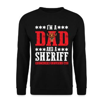 Sheriff Dad intrépide avec l’étoile du shérif - Sweat-shirt Unisexe - noir - Devant - Alina (178cm) & Michal (187cm)