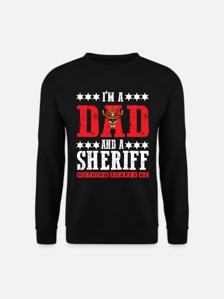 Sheriff Dad furchtlos mit Sheriffstern - Unisex Pullover - Schwarz