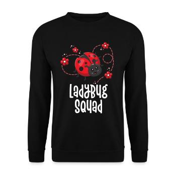 Ladybug Squad Insect Lover Entomologist Gift Red - Unisex Sweatshirt - black - Front - Alina (178cm) & Michal (187cm)
