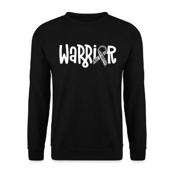 Warrior Rare Disease Awareness Zebra Band EDS - Unisex Pullover - Schwarz - Vorne - Alina (178cm) & Michal (187cm)