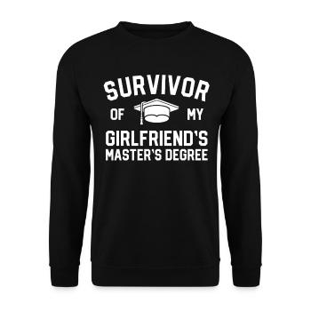 Survivor Of My Girlfriends Masters Degree - Unisex Sweatshirt - black - Front - Alina (178cm) & Michal (187cm)