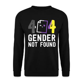 Error 404 Gender Not Found Pride Agender Gender - Unisex Sweatshirt - black - Front - Alina (178cm) & Michal (187cm)