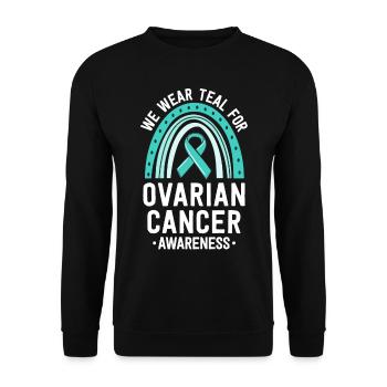 Wir tragen Teal Ovarian Cancer Awareness Matching - Unisex Pullover - Schwarz - Vorne - Alina (178cm) & Michal (187cm)