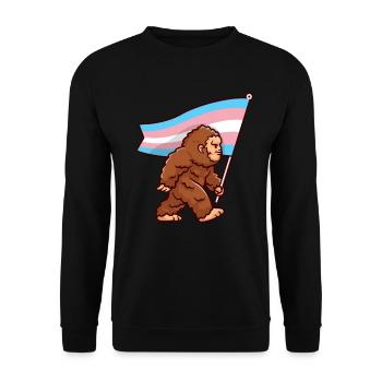 Bigfoot Transgender Pride Trans Flag Couleurs - Sweat-shirt Unisexe - noir - Devant - Alina (178cm) & Michal (187cm)