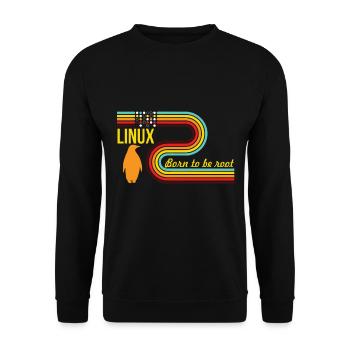 Né pour être Root Linux Nerd Geek Coding - Sweat-shirt Unisexe - noir - Devant - Alina (178cm) & Michal (187cm)