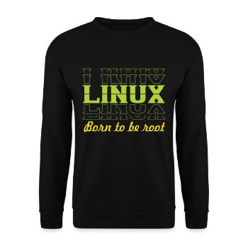 Linux Retro Vintage né pour être root pour les nerds - Sweat-shirt Unisexe - noir - Devant - Alina (178cm) & Michal (187cm)